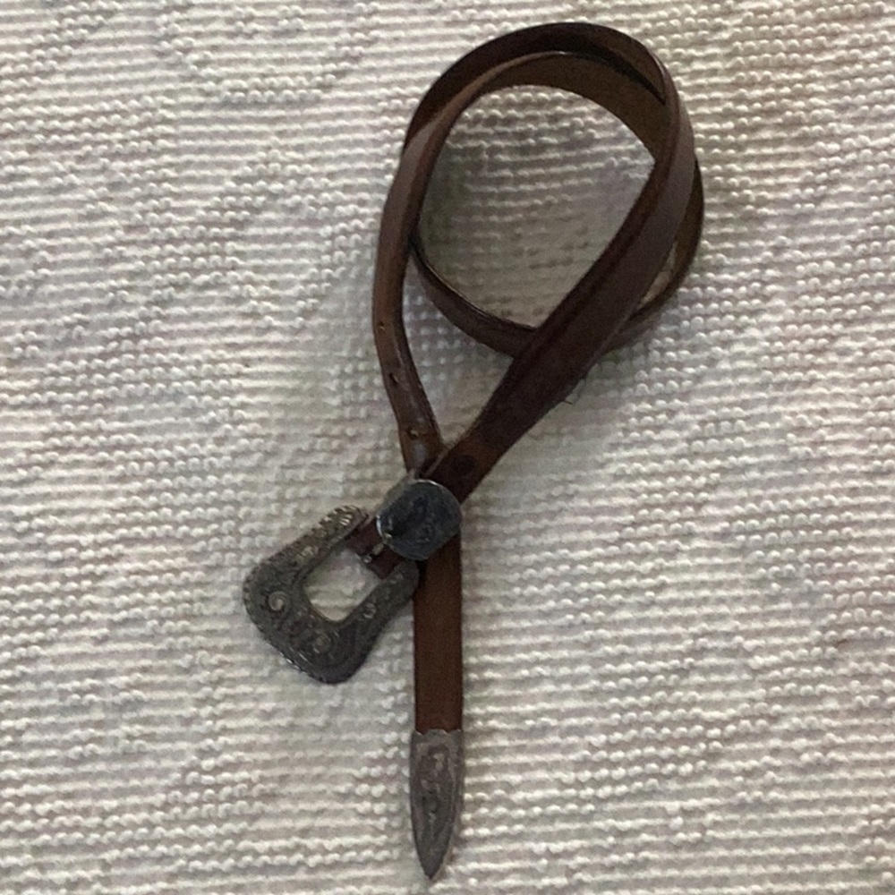Brown leather belt